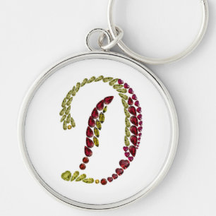 Llavero Letter D Gemstones Keychain