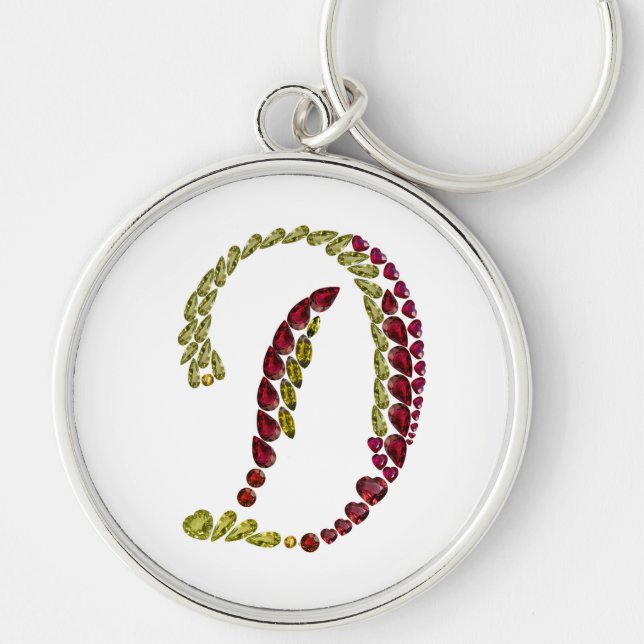 Llavero Letter D Gemstones Keychain (Frente)