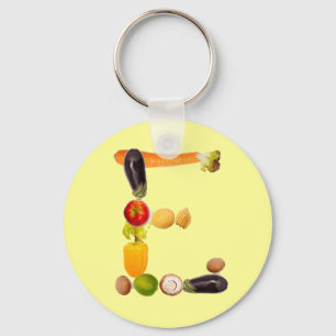 Llavero letter “e” of fruits and vegetables