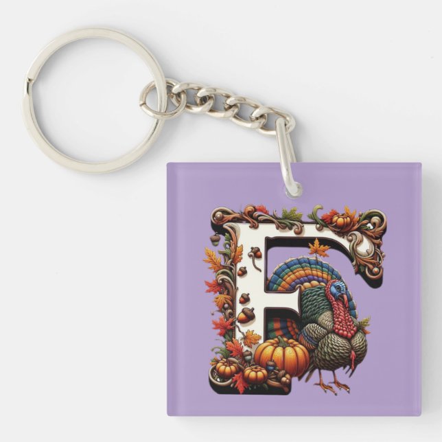 Llavero Letter f Thanksgiving gift style  (Frente)