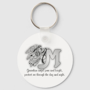 Llavero Letter M angel monogram alphabet initial