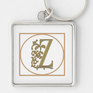 Llavero LETTER Z MONOGRAM Hermoso Boda nuevo regalo de cas