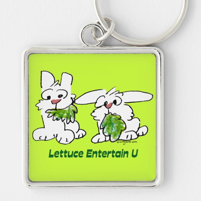 Llavero Lettuce Entertain U Personalizado Rabbits (Frente)