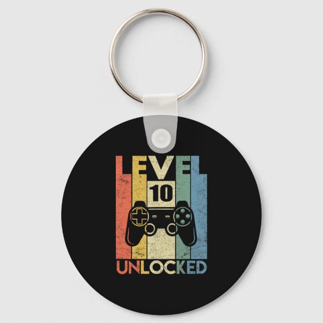 Llavero Level 10 Unlocked Funny Video Gamer 10th Birthday  (Anverso)