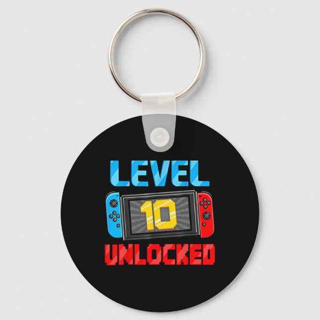 Llavero Level 10 Unlocked Gamer 10th Birthday Gift Video G (Anverso)