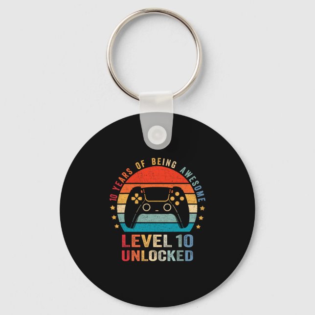 Llavero Level 10 Unlocked Shirt Funny Video Gamer 10th Bir (Anverso)