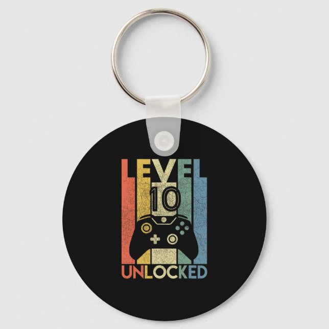 Llavero Level 10 Unlocked Shirt Funny Video Gamer 10th Bir (Anverso)