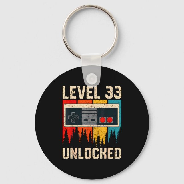 Llavero Level 33 Unlocked Video Game Controller Birthday M (Anverso)