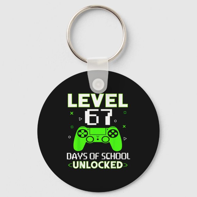 Llavero Level 67 Days Of School Unlocked Funny Gamer Kids  (Anverso)