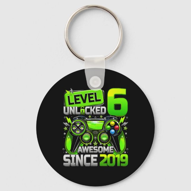Llavero Level 6 Unlocked Awesome Since 6th Birthday Gaming (Anverso)