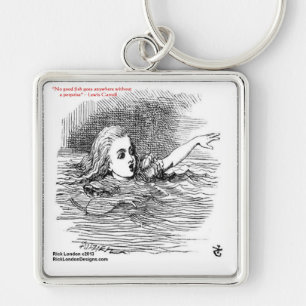 Llavero Lewis Carroll Gráfico & Cita Famosa