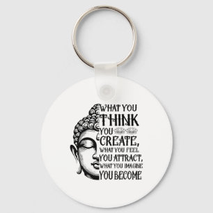Llavero Ley de Atracción Espiritual Buda Meditación Frase