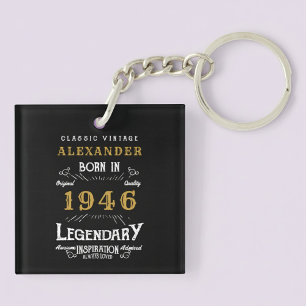Llavero Leyenda de cumpleaños 80 personalizada 1946 Vintag