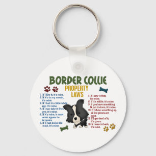 Llavero Leyes 4 de la propiedad del border collie