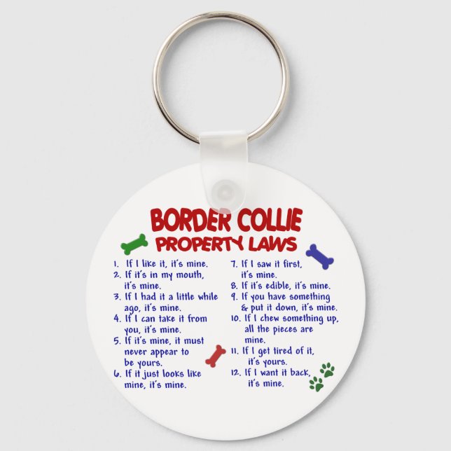 Llavero Leyes de propiedad COLLIE BORDER 2 (Anverso)