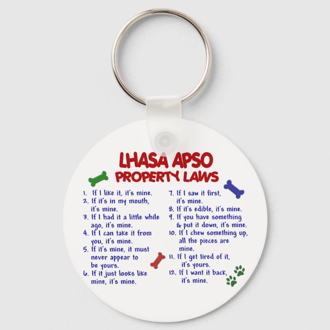 Llavero Leyes de propiedad de la APSO de LHASA 2 (Anverso)