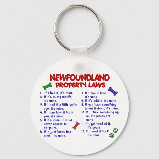 Llavero Leyes de propiedad de NEWFOUNDLAND 2 (Anverso)