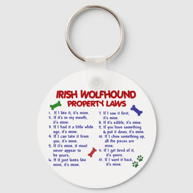Llavero Leyes de propiedad IRLANDESA WOLFHOUND 2 (Anverso)