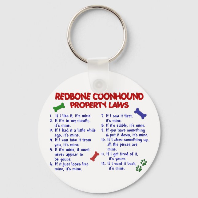 Llavero Leyes de propiedad REDBONE COONHOUND 2 (Anverso)