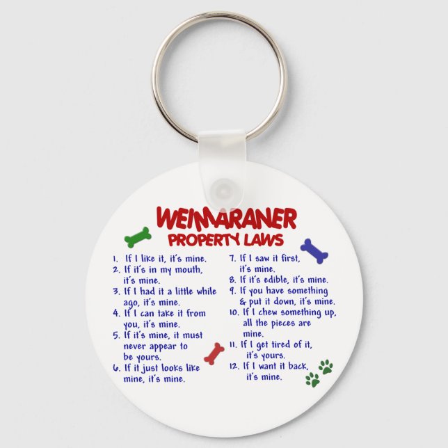 Llavero Leyes de propiedad WEIMARANER 2 (Anverso)