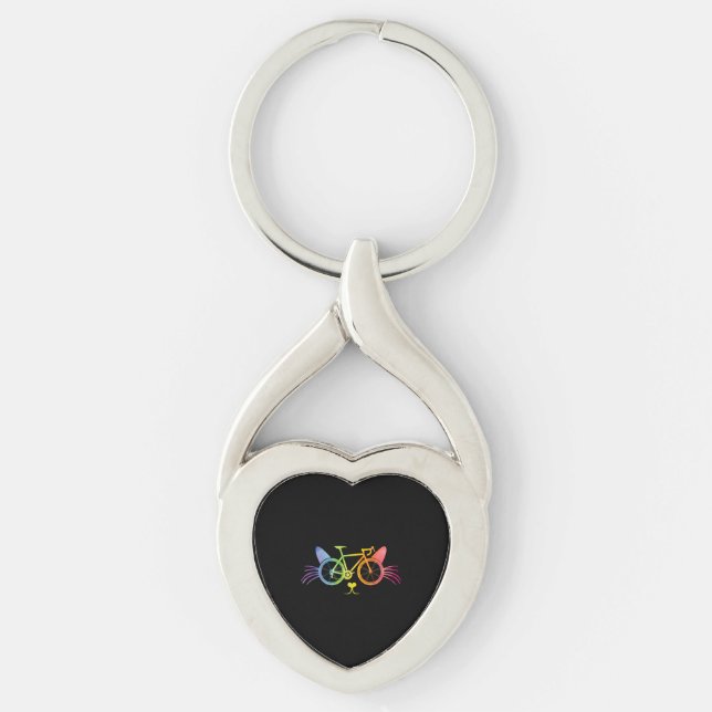 Llavero Lgbt de gato para bicicletas (Anverso)