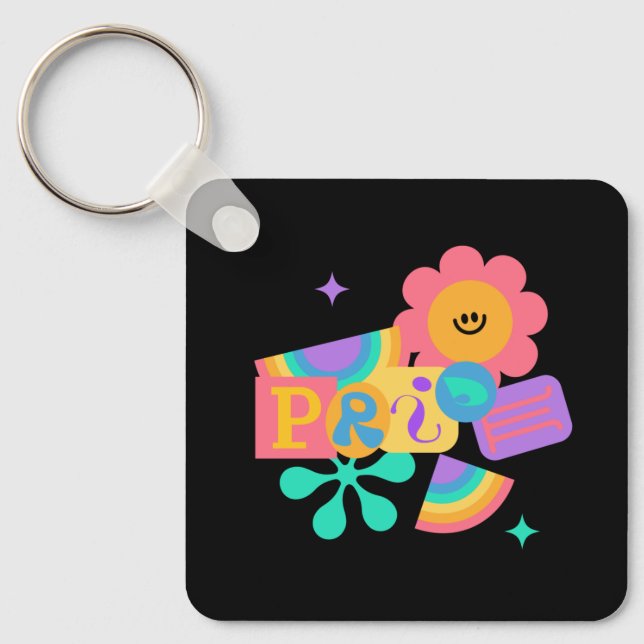 Llavero LGBT+orgullo. Amor arcoiris. Amor a los girasoles. (Anverso)