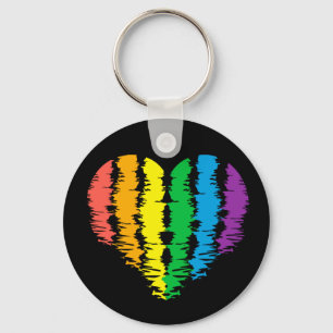 Llavero LGBT+orgullo. Arcoiris cardíaco.         Cadena de