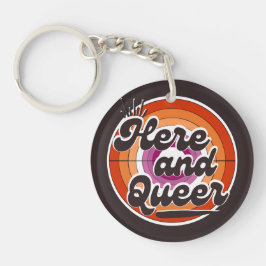 Llavero LGBTQ: Bandera lesbiana - aquí y Queer