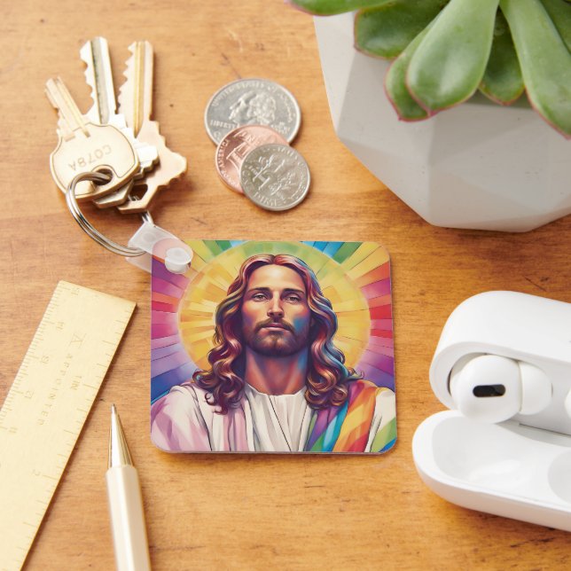Llavero LGBTQ+ Jesús Orgullo gay, Arcoiris Jesús (Escritorio )