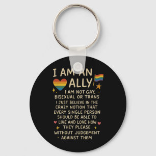 Llavero Lgbtq Retro Soy un Aliado No soy Gay Biual o Trans