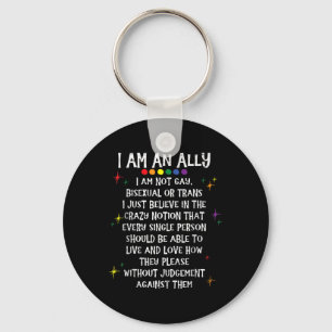 Llavero Lgbtq Retro Soy un Aliado No soy Gay Biual o Trans