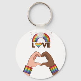 Llavero LGTB+Orgullo. Amo el arco iris. Corazón. Keychain