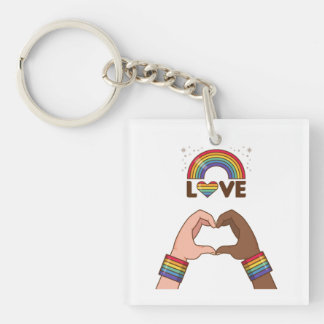 Llavero LGTB+Orgullo. Amo el arcoiris. Corazón.