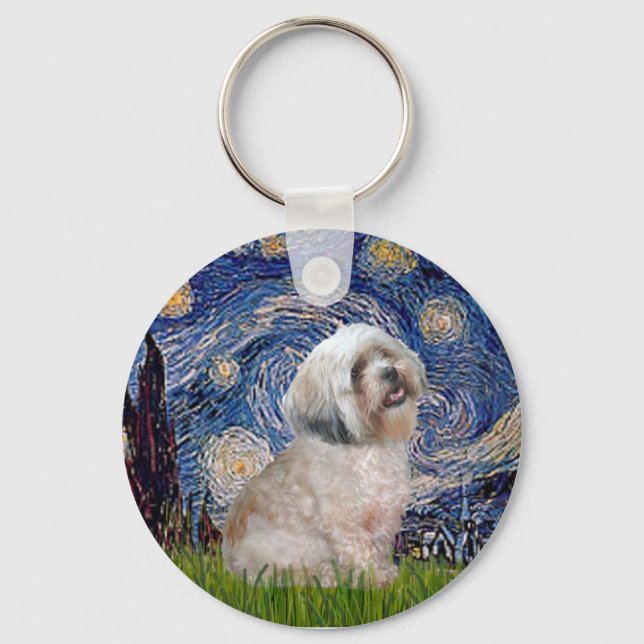 Llavero Lhasa Apso 10 - Noche Estrellada (Anverso)