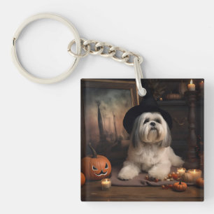Llavero Lhasa Apso Pumpkins Halloween Scary