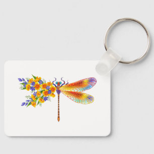 Llavero Libélula de Flor Amarilla