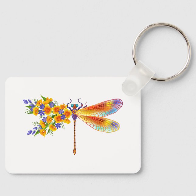 Llavero Libélula de Flor Amarilla (Anverso)