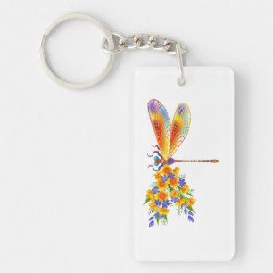 Llavero Libélula de Flor Amarilla