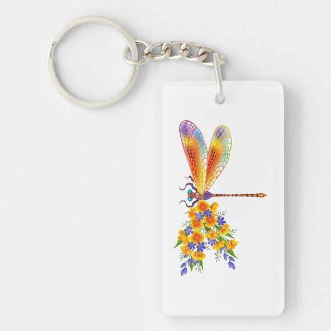 Llavero Libélula de Flor Amarilla (Frente)