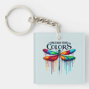 Llavero Liberar sus colores - Dragonfly artístico