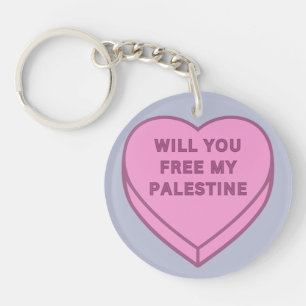 Llavero ¿Liberarás a mi Palestina? Cute Candy Heart dulce