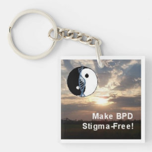 Llavero "¡Libere estigma de BPD!" Tecla de paisaje cuadra