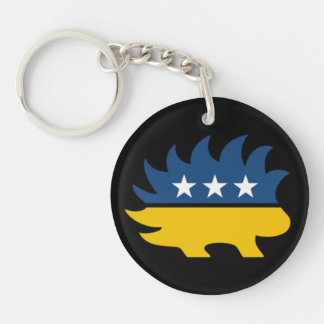 Llavero libertario del logotipo del puerco espín