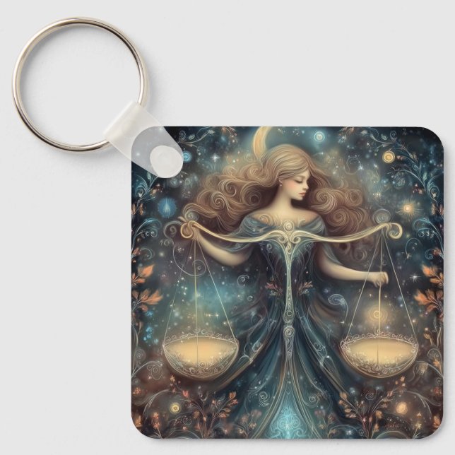 Llavero Libra Balanza Zodíaco Astrología Cumpleaños Celest (Anverso)