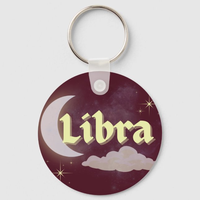 Llavero Libra Celestial Estética Dreamy Moon Cloud Stars (Anverso)