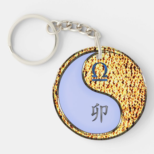Llavero Libra y Conejo de Fuego (Frente)