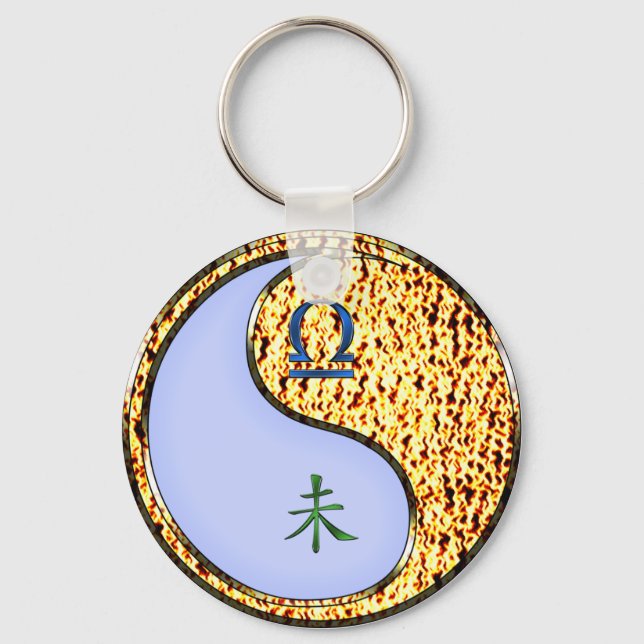 Llavero Libra y Gota de Fuego (Anverso)