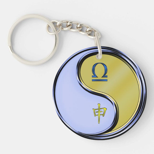 Llavero Libra y mono Metalizado (Frente)