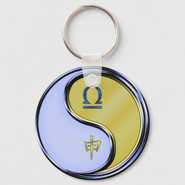 Llavero Libra y mono Metalizado (Anverso)