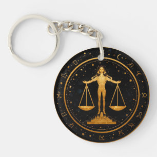 Llavero Libra Zodiaco Balanza de Oro